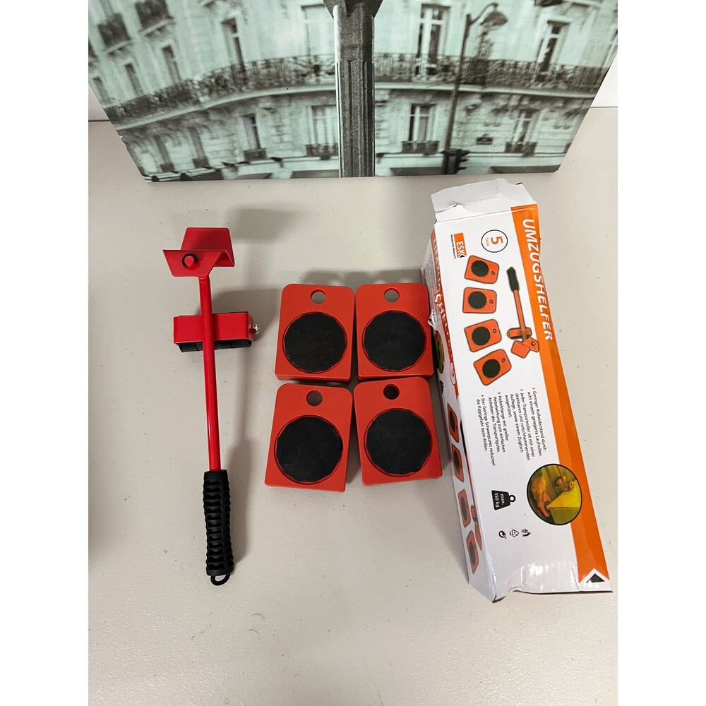 5PCS Heavy Duty Furniture Moving Sliders with Lifting Bar